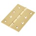Double Phosphor Bronze Washered Butt Door Hinge - 100 x 75 x 2.5mm - Polished Brass - Pair