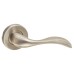 Exel Satin Stainless Steel Door Handles on Round Rose - Swept 3 Range 