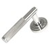 From The Anvil Polished Stainless Steel Knurled Door Handles on Round Art Deco Rose - Brompton Range