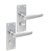 Exel Polished Chrome Victorian Straight Privacy Door Handle - Short Plate - 118 x 42mm