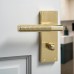 Exel Satin Brass Reeded Bathroom Door Handle - Lily Range - 155 x 55mm