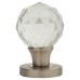 Jedo Cut Glass Mortice Door Knob - 54mm Rose Diameter - Satin Nickel