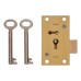 4 Lever Straight Cupboard Lock - 63 x 35mm - Keyed Alike - Polished Brass