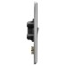 Knightsbridge 45A 2 Gang Round Edge Double Pole Cooker Switch with Neon - Brushed Chrome