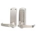 Codelocks CL615 Push Button Code Lock and Latch with Intumescent - Key Override - Brushed Steel