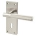 Exel Satin Nickel Knurled Keyhole Lock Door Handle - Remi Range - 155 x 55mm