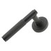 From The Anvil Matt Black Knurled Door Handles on Round Art Deco Rose - Brompton Range 