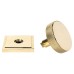From The Anvil Brompton Round Knurled Centre Door Knob on Square Rose - 90 x 90mm Rose - Pol Brass