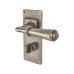 Finesse Pewter Bathroom Door Handle on Jesmond Plate - Fenwick Range - 120 x 65mm
