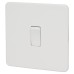 Knightsbridge 10AX 1 Gang Screwless Intermediate Flat Plate Light Switch - Matt White