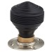 Olde Forge Edwardian Reeded Beehive Mortice/Rim Door Knob - 60mm Diameter - Ebony Knob & Chrome Rose