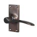 Hampstead Antique Bronze Latch Door - Short Plate - Buckingham Range - 100 x 41mm