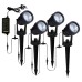 Forum Zink Lapin 3W LED Ground Spike Garden Light Kit - IP65 - 4000K Cool White - Black - Pack of 4 