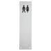 Exel Finger Plate - Unisex Toilet Door Sign - 300 x 75mm - Satin Aluminium