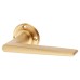 Burlington BUR10 Satin Brass Door Handles on Round Knurled Rose - Mayfair Range 