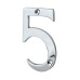 76mm Screw Fix Door Numeral - 5 - Polished Chrome