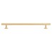 Exel York 12mm Partially Knurled T-Bar Cabinet Pull Handle - 224mm Centres - Satin Brass