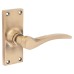 Hampstead Antique Brass Latch Door Handle - Short Plate - Buckingham Range - 100 x 41mm
