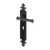 Olde Forge Antique Black Gothic Keyhole Lock Door Handle - Long Plate - 285 x 45mm