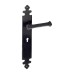 Olde Forge Antique Black Gothic Keyhole Lock Door Handle - Long Plate - 285 x 45mm