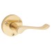 Exel Polished Brass Scroll Door Handles on Round Rose 