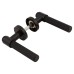 Hampstead Matt Black Knurled Door Handles on Round Rose - Esme Range 