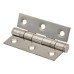Twin Ball Bearing Butt Door Hinge - 75 x 50 x 2mm - Polished Stainless Steel - Pair