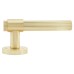 Hampstead Satin Brass Lines Door Handles on Round Rose - Eva Range 