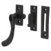 Olde Forge Bulb End Mortice & Hook Plate Casement Window Fastener - Reversible - Antique Black Iron