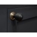 From The Anvil Beehive Ball Cabinet Knob - 38mm Diameter - Ebony - Antique Brass Rose
