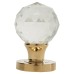Jedo Cut Glass Mortice Door Knob - 54mm Rose Diameter - PVD Brass