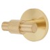 Hampstead Knurled Single Coat Hook - 55 x 52mm - Satin Brass