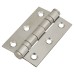 Twin Ball Bearing Butt Door Hinge - 75 x 50 x 2mm - Satin Stainless Steel - Pair