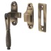 Exel Cast Reeded Mortice & Hook Plate Casement Window Fastener - Reversible - Antique Brass