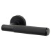 Exel Matt Black Knurled Door Handles on Round Rose - Remi Range 