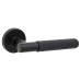 Exel Matt Black Knurled Door Handles on Round Rose - Remi Range 