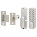 Securefast Easy Code Change Push Button Code Lock and Latch - Holdback Option - Satin Chrome