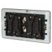 Knightsbridge 10AX 4 Gang 2 Way Screwless Flat Plate Light Switch - Matt Black