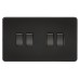 Knightsbridge 10AX 4 Gang 2 Way Screwless Flat Plate Light Switch - Matt Black