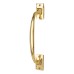 Traditional Light Cast D-Bar Door Pull Handle - Screw Fix - 250mm Centres - Polished Brass