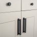 Hendel & Hendel Barrington Ribbed Cabinet Pull Handle on Backplate - 160mm Centres - Matt Black