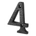 Olde Forge 76mm Screw Fix Door Numeral - 4 - Antique Black Iron