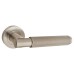 Serozzetta by Carlisle Brass Satin Nickel Knurled Door Handles on Round Rose - Varese Range 