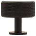 Carlisle Brass Knurled Radio Round Cabinet Knob - 35mm Diameter - Matt Black