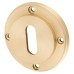 Burlington BUR60 by Frelan Escutcheon with Plain Rose - 53mm Diameter - Keyhole - Satin Brass
