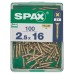 SPAX Yellox Pozi Countersunk Wood Screws Value Pack - 2.5 x 16mm - Yellow Zinc - Pack of 1000