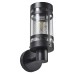 Forum Zink Gada Outdoor Up Wall Light - IP44 - Black with Stainless Steel Insert