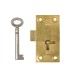1 Lever Straight Cupboard Lock - 63 x 32mm - Keyed Alike - Polished Brass