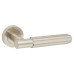 Jedo Satin Nickel Fire Rated Fluted Door Handles on Round Rose - Bloom Range 