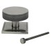 From The Anvil Brompton Round Knurled Centre Door Knob on Square Rose - 90 x 90mm Rose - Pewter